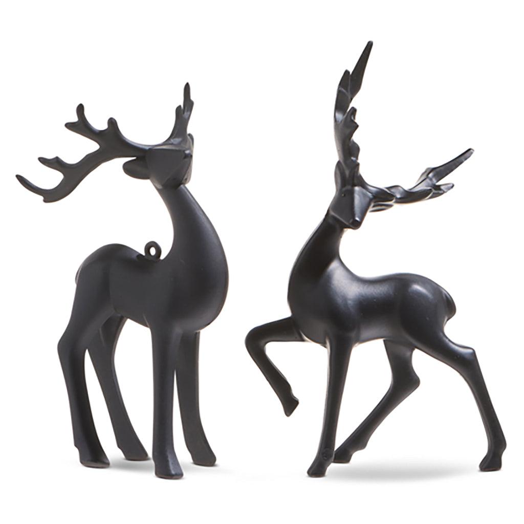 Deer Ornament Matte Black Assorted 5.5in