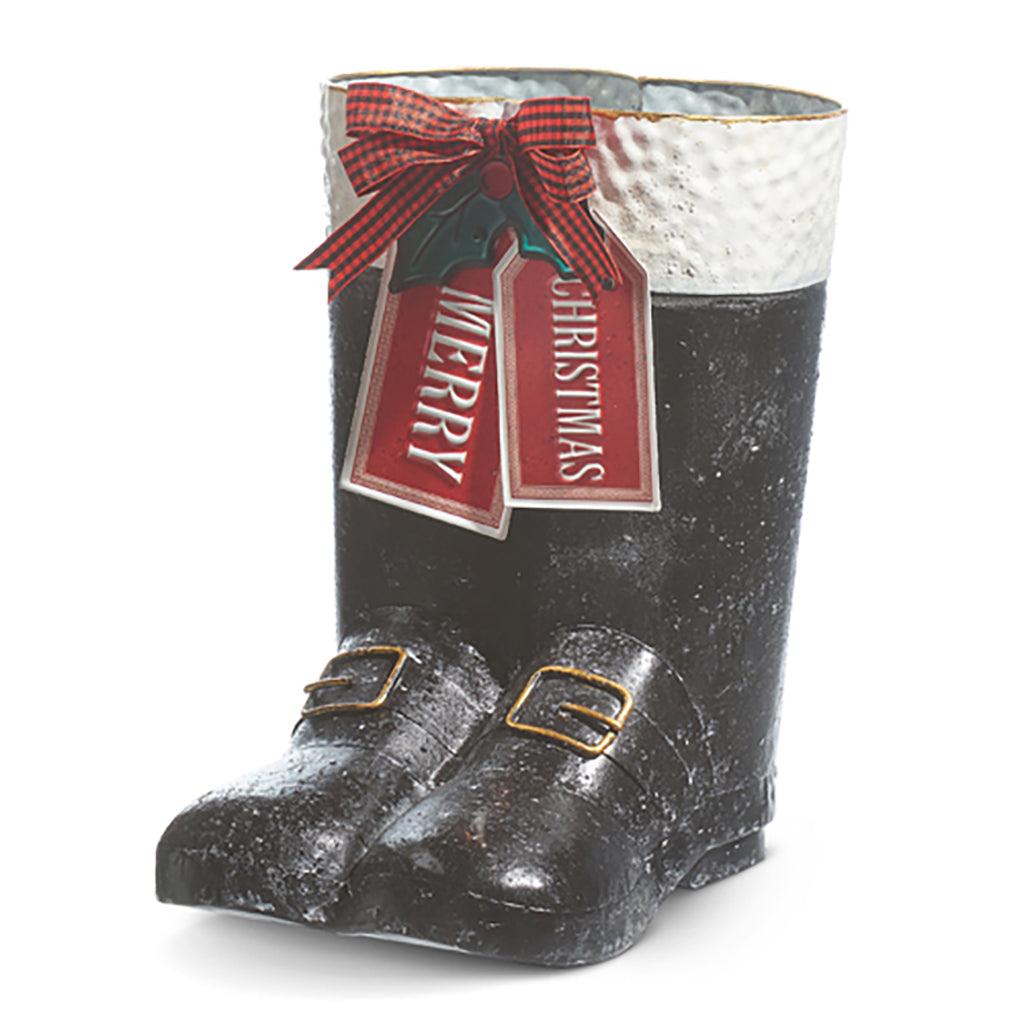 Merry Christmas Santa Boot Container 11.5in