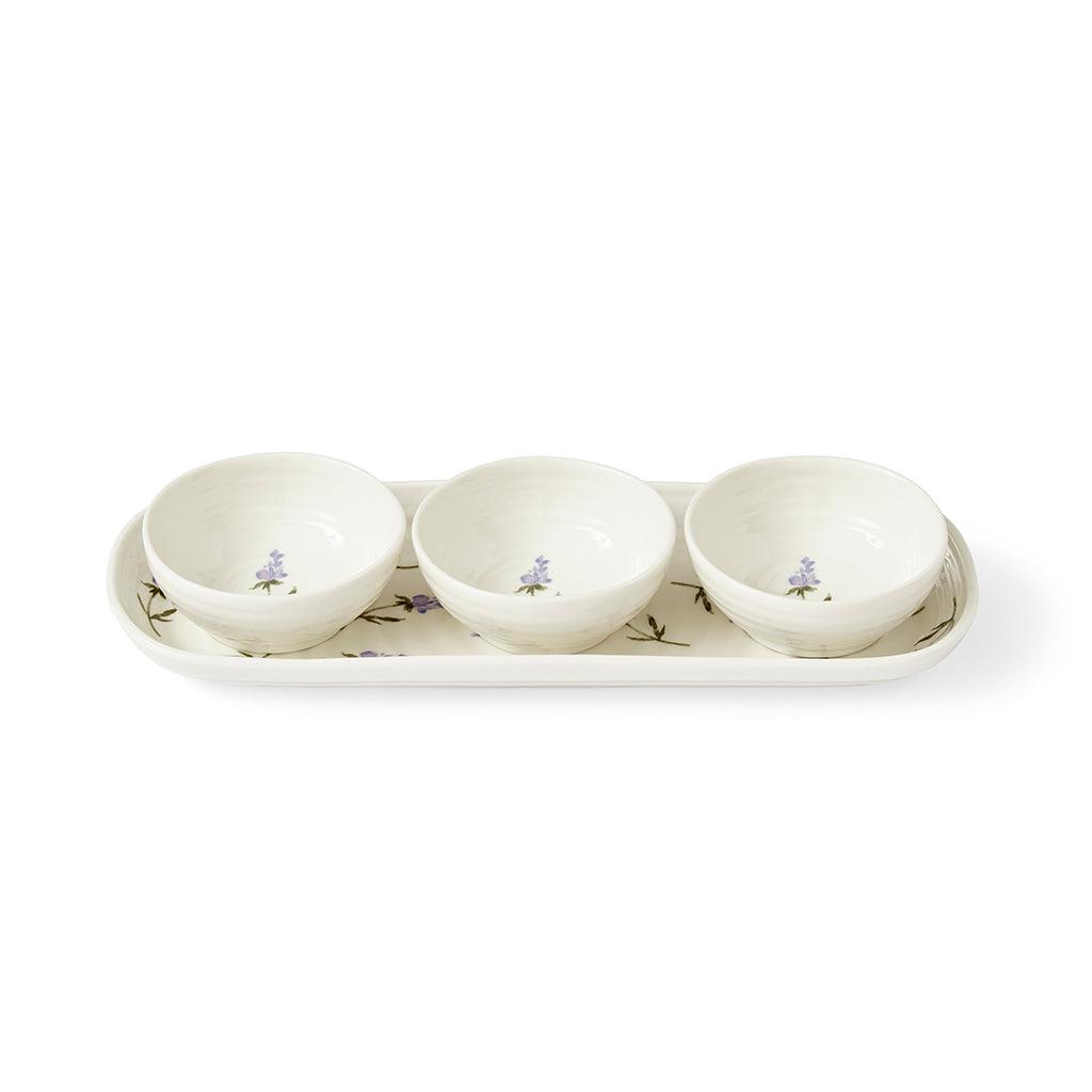 Lavandula Set of 3 Bowls with Tray