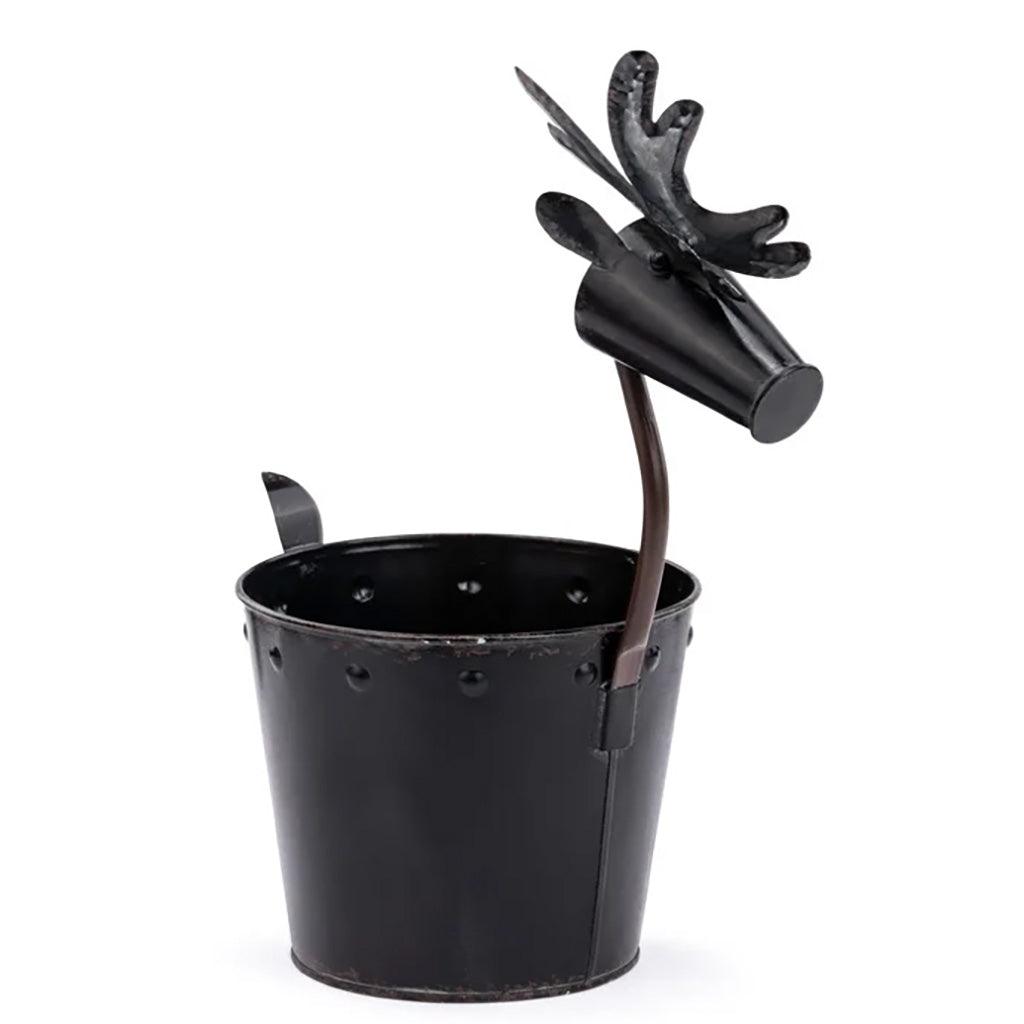 Black Deer Head Planter 6x7x14.5in