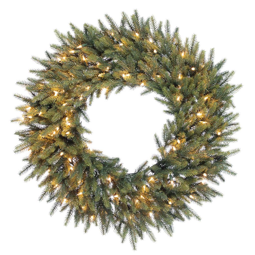 Catskill Pine All Pe Wreath 30in - 100 Staylit Clear