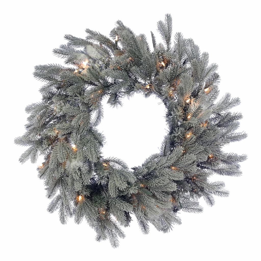 Halifax Wreath 30in - 100 LED Clear