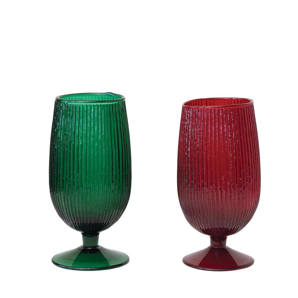 Ribbed Stemmed Glass Assorted