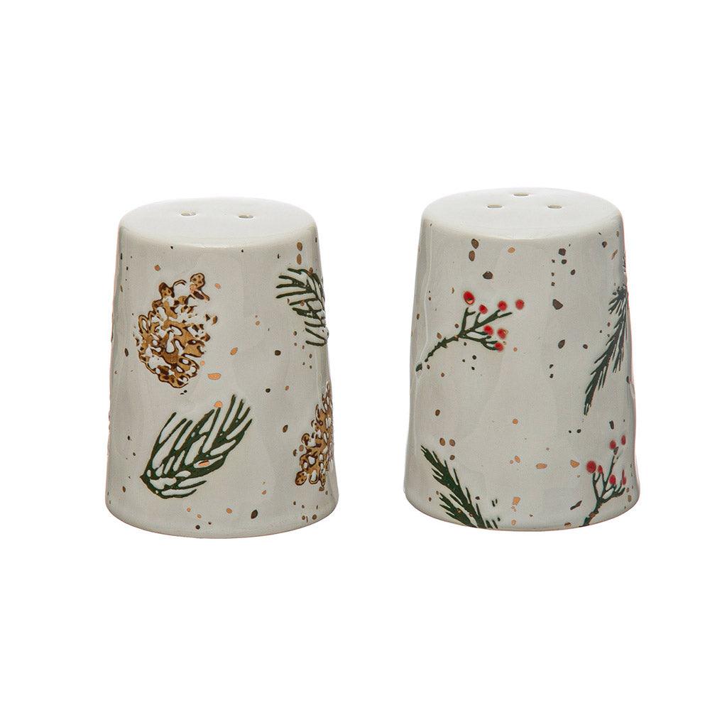 Pinecone Stoneware Salt &amp; Pepper Shakers