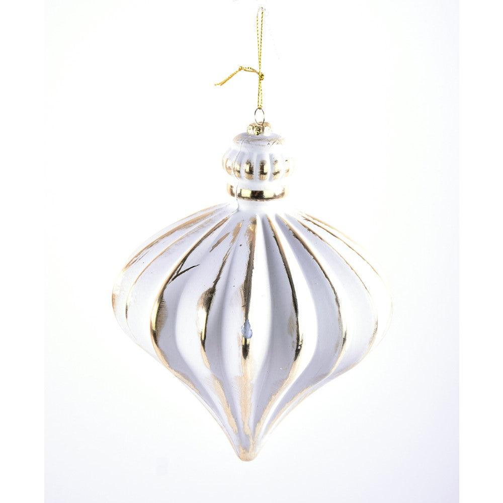 Matte Onion Ornament 7in White