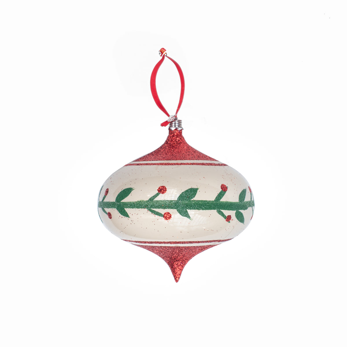 Vine Onion Ornament 100mm Red Green