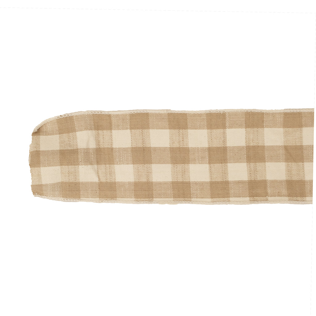 Checks Ribbon 4inx5yd Brown White