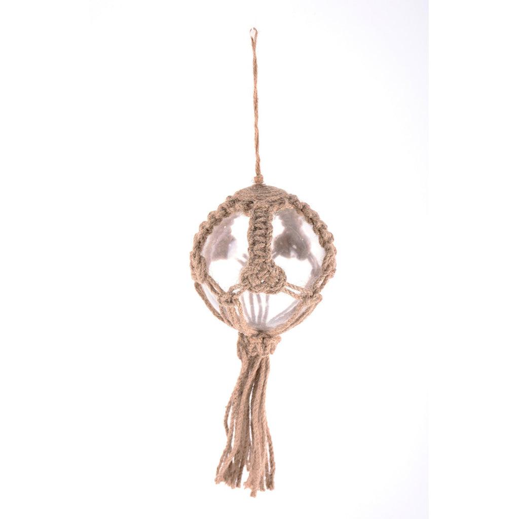 Macrame Glass Ball Ornament 4in