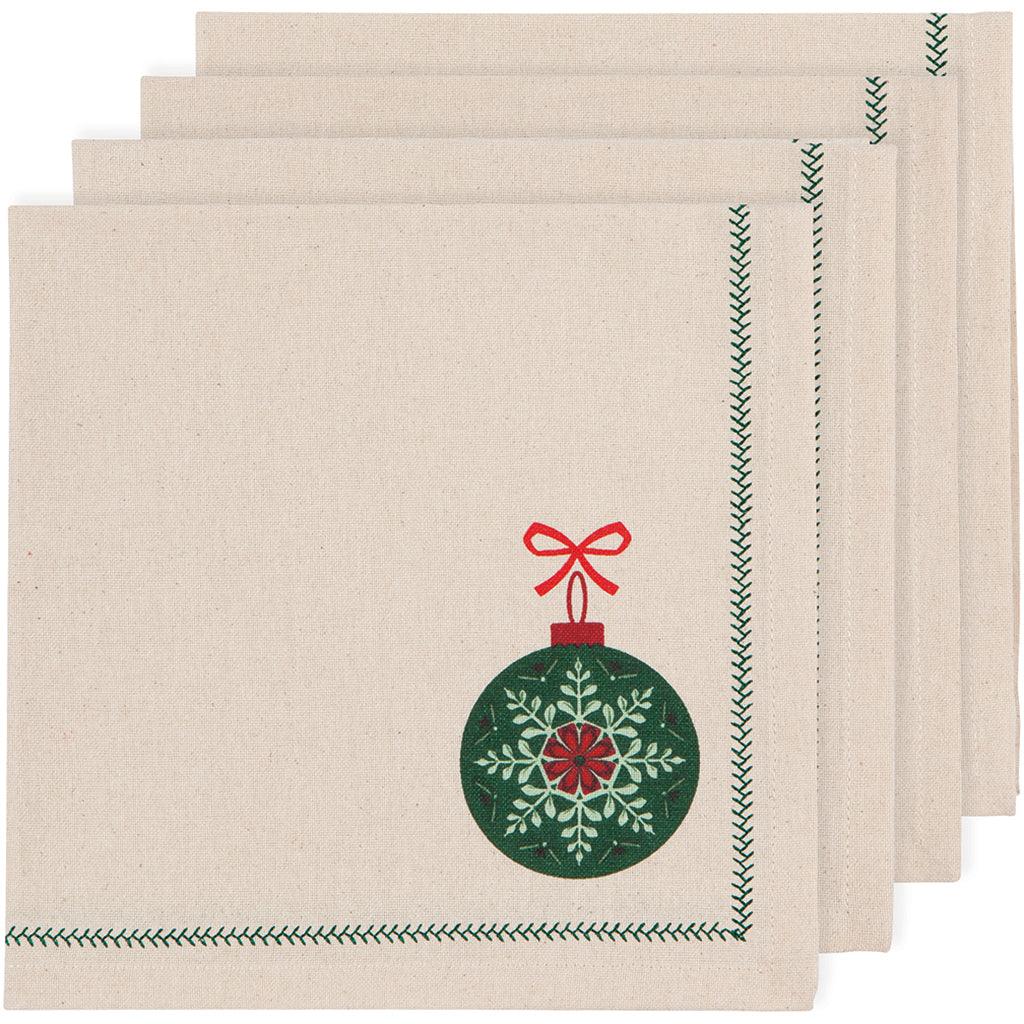 Good Tidings Printed Napkin Set Of 4