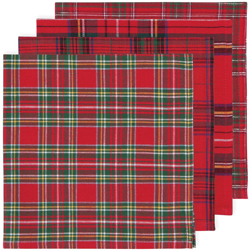 Christmas Plaid Woven Napkins Set Of 4