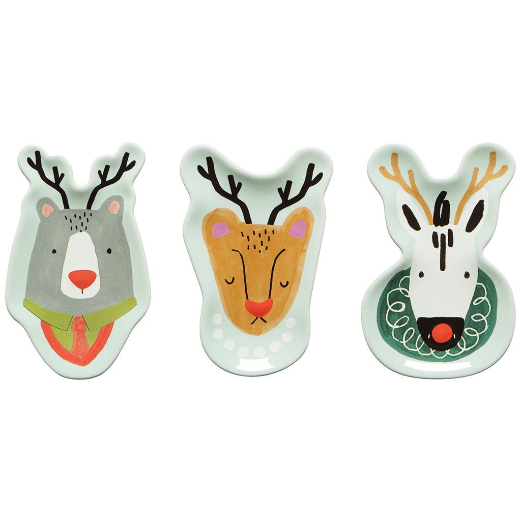 Rudolph Imposter Shaped Dishes Set Of 3