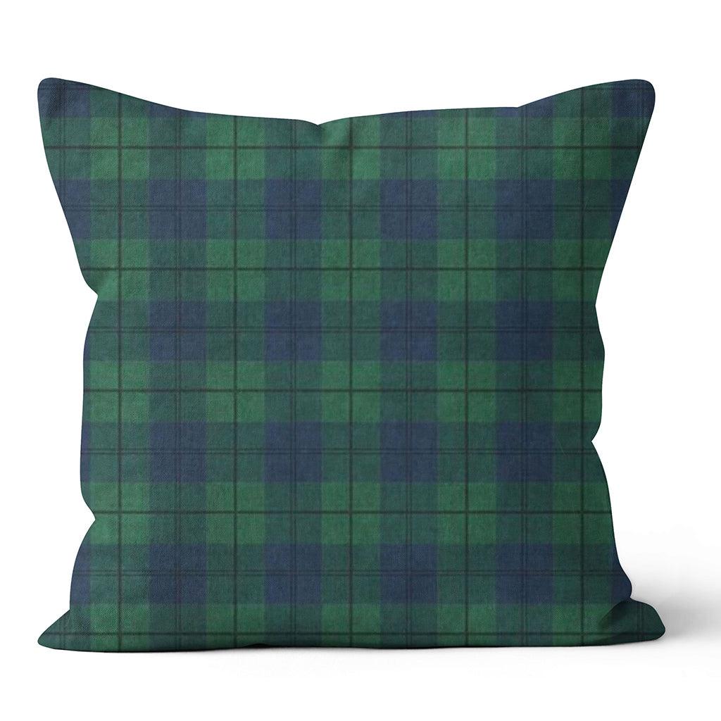 Green Tartan Pillow 18x18in