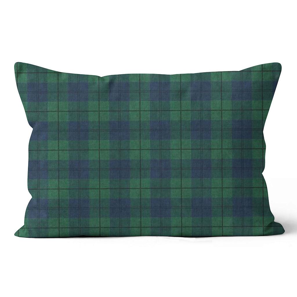 Green Tartan Pillow 14x20in