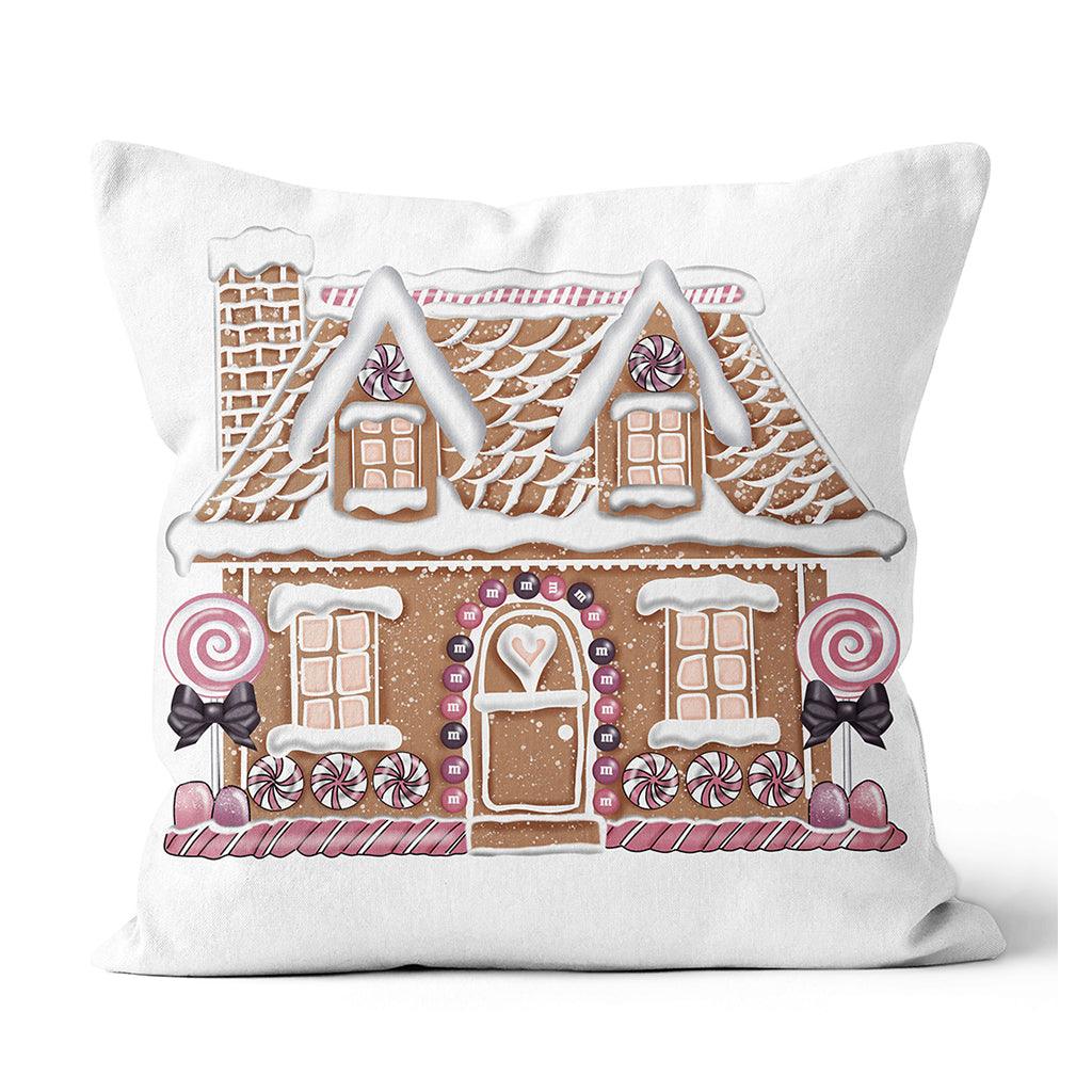 Gingerbread House Pillow 18x18in