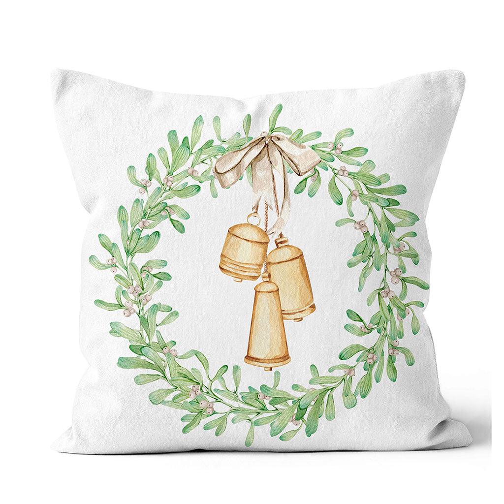 Wreath With Bells Pillow 18x18in