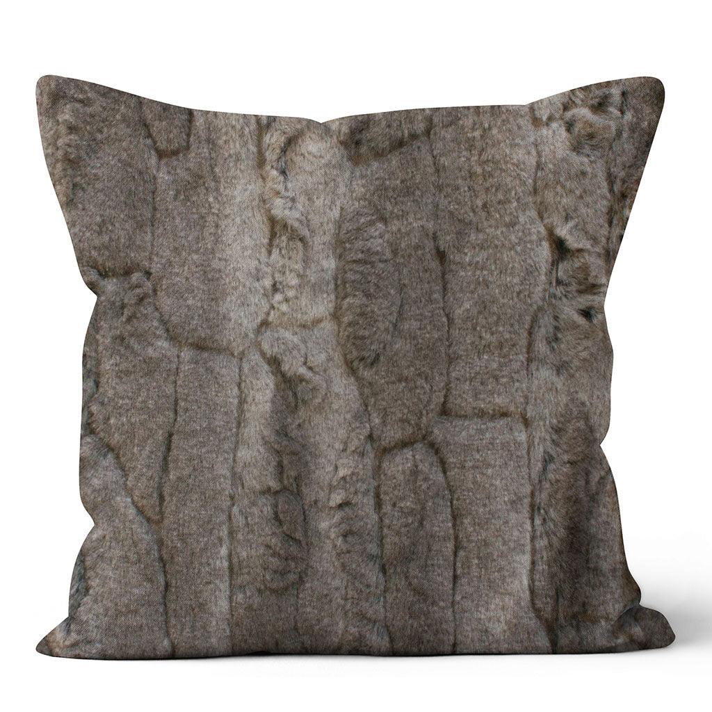 Faux Fur Brown Pillow 18x18in