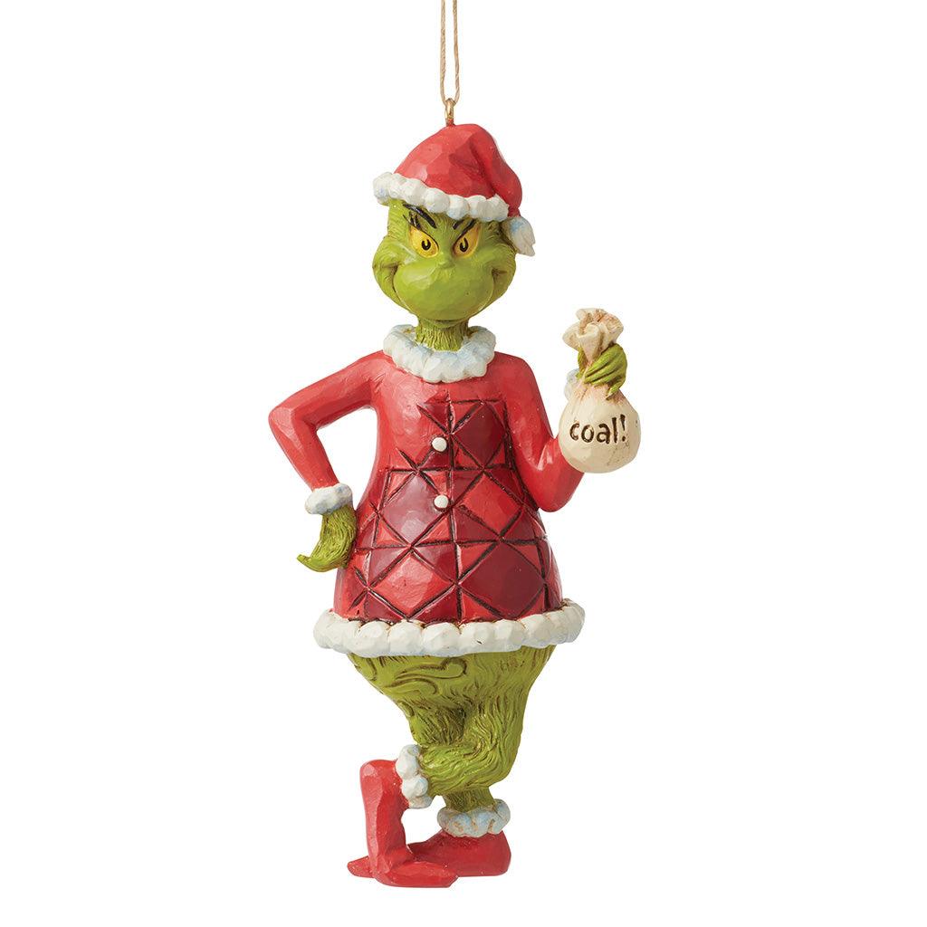 Grinch With Bag Of Coal Ornament