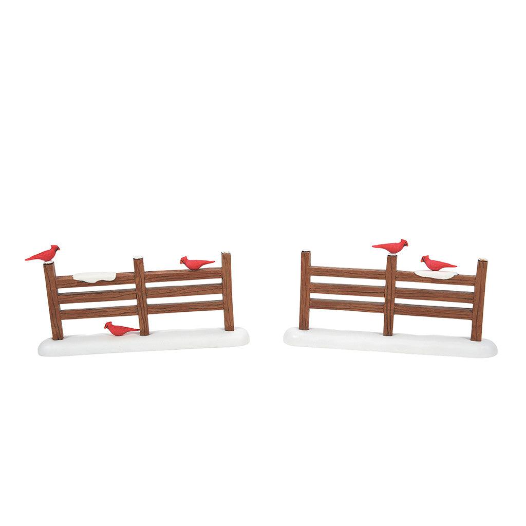 Cardinal Christmas Fence Village Figure