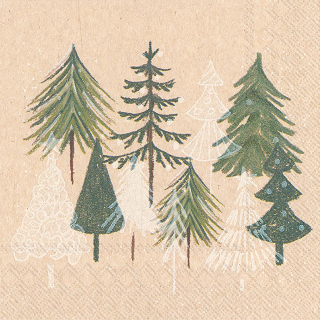 Green Christmas Trees Napkin