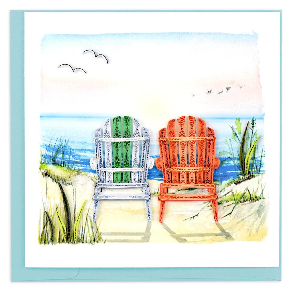 Beach Adirondack Chairs Quilling Card