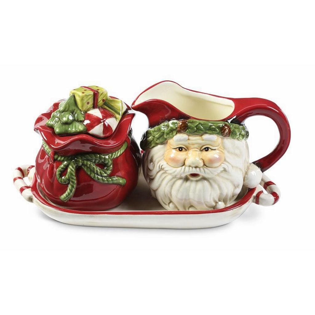 Santa &amp; Gift Bag Sugar &amp; Creamer Set