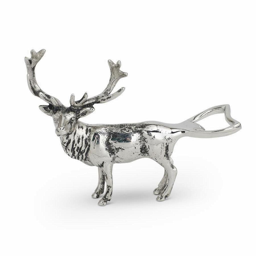 Polished Silver Deer Bottle Opener 6.25in