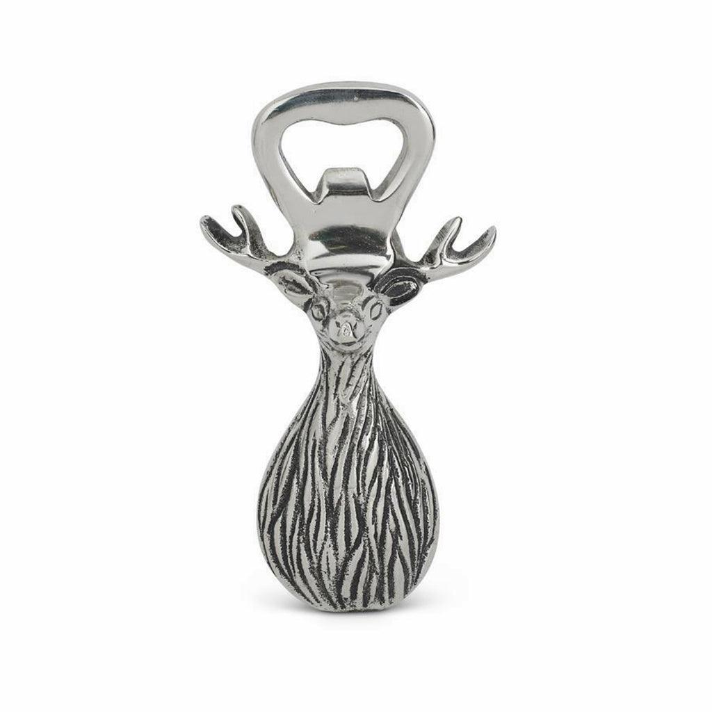 Polished Silver Deer Head Bottle Opener 5.5in