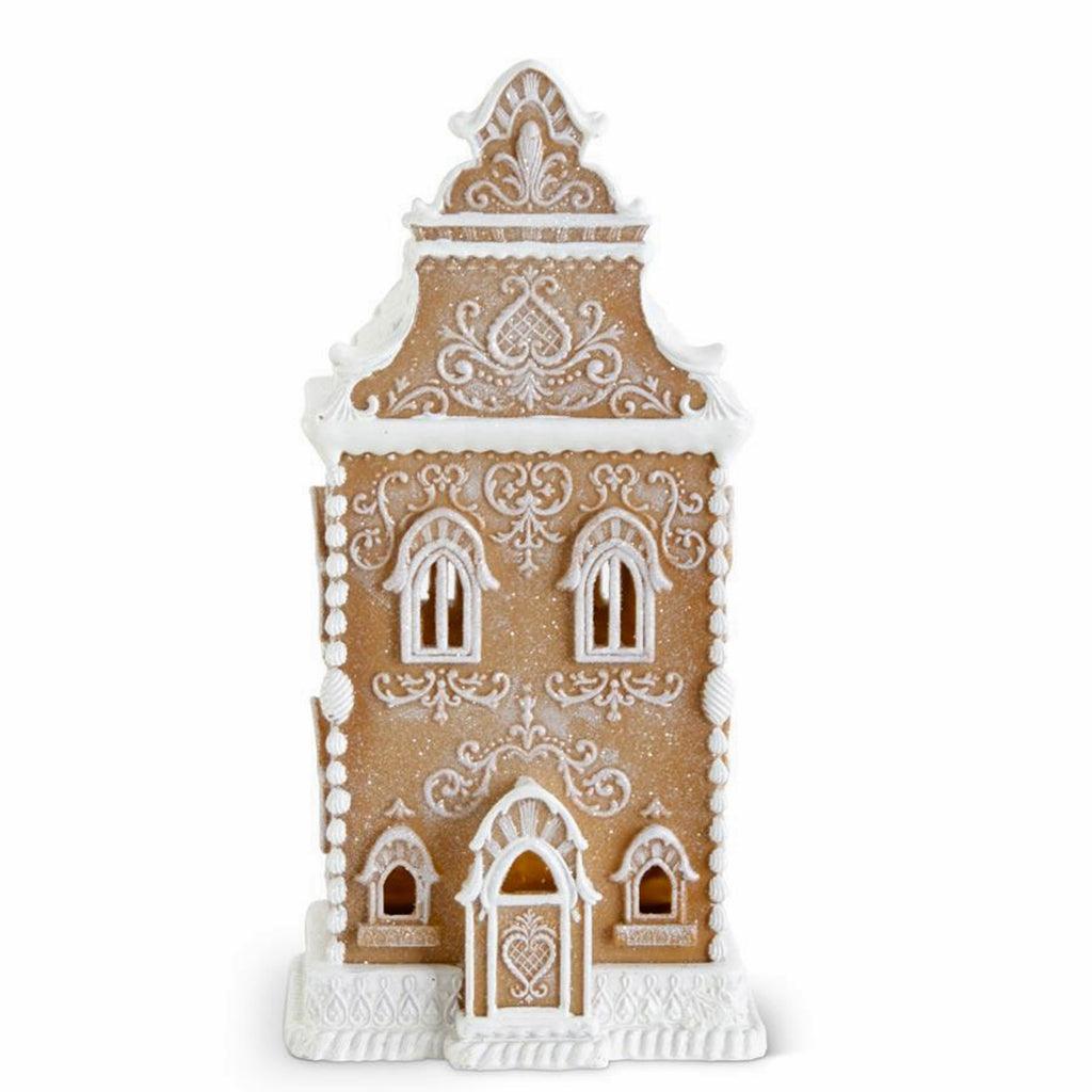 Glittered LED Gingerbread House 13.5in
