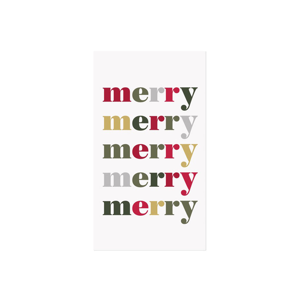 Merry Printed Guest Napkin 16pk