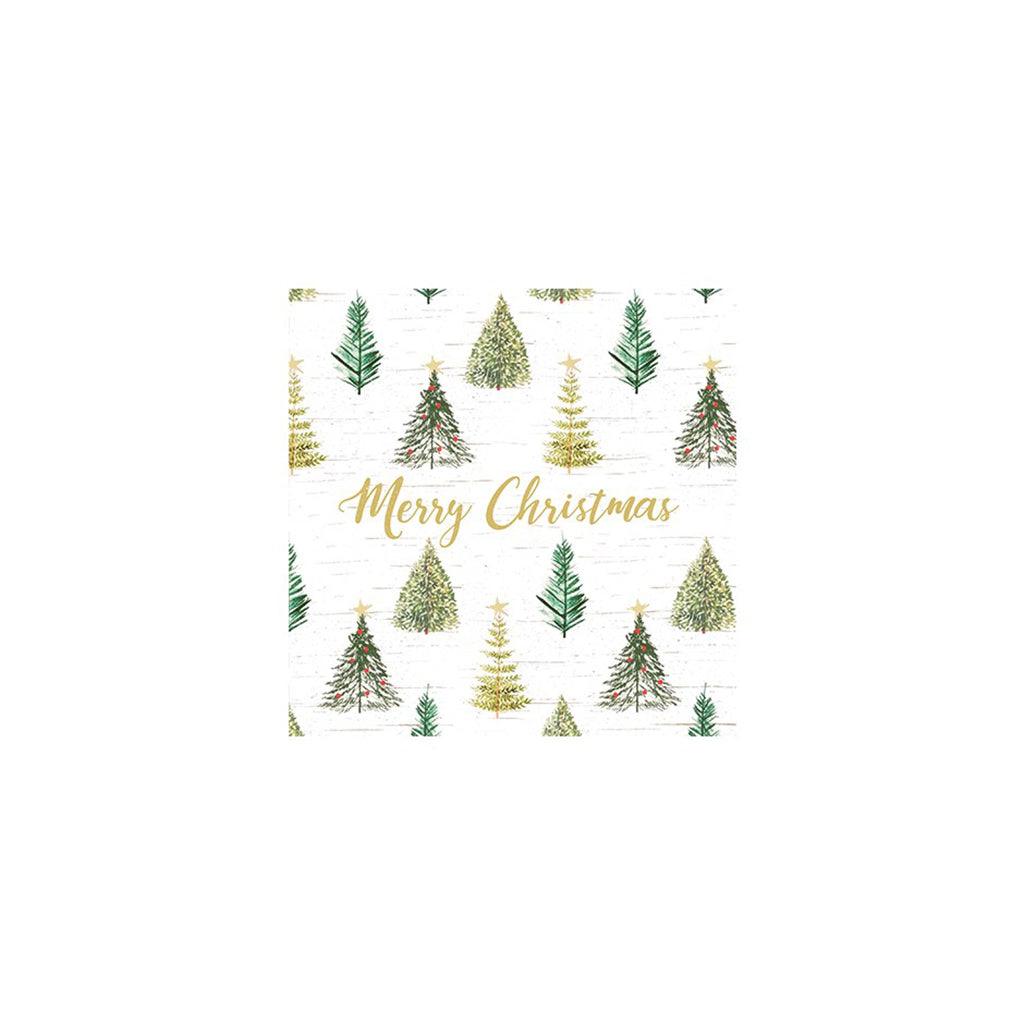 Merry Christmas Tree Cocktail Napkin 20pk