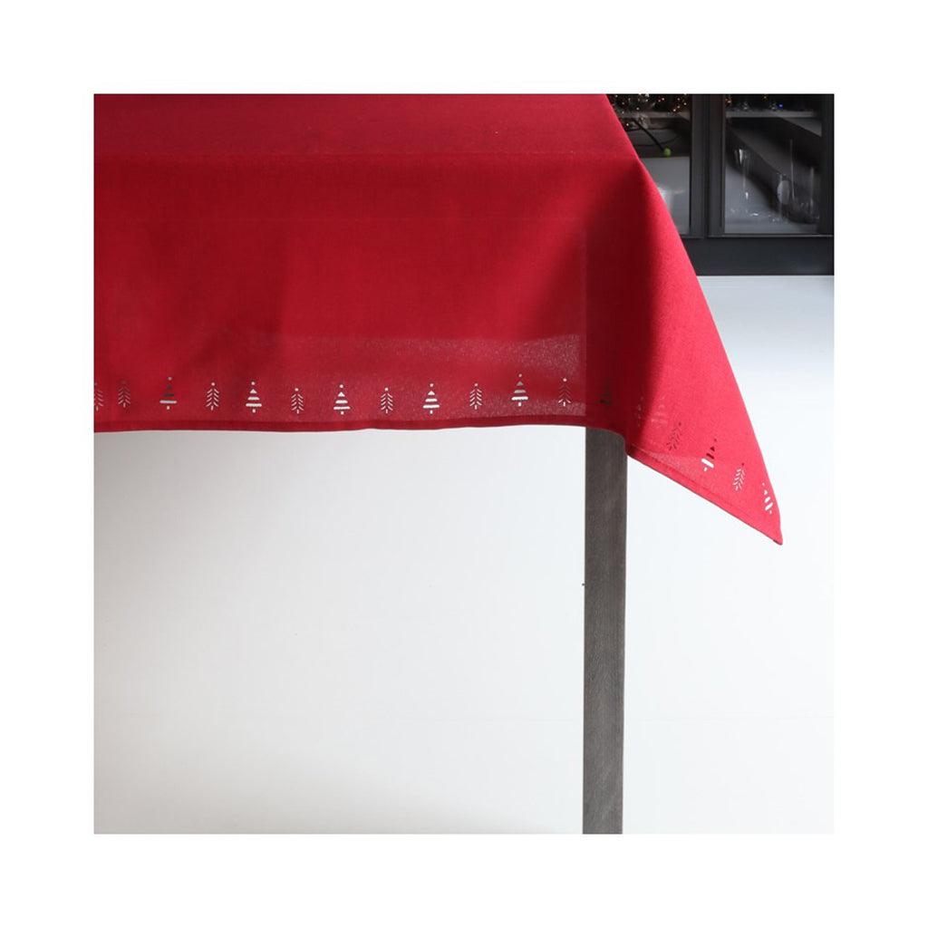 Tree Hemstitch Table Cloth 60x120in Red