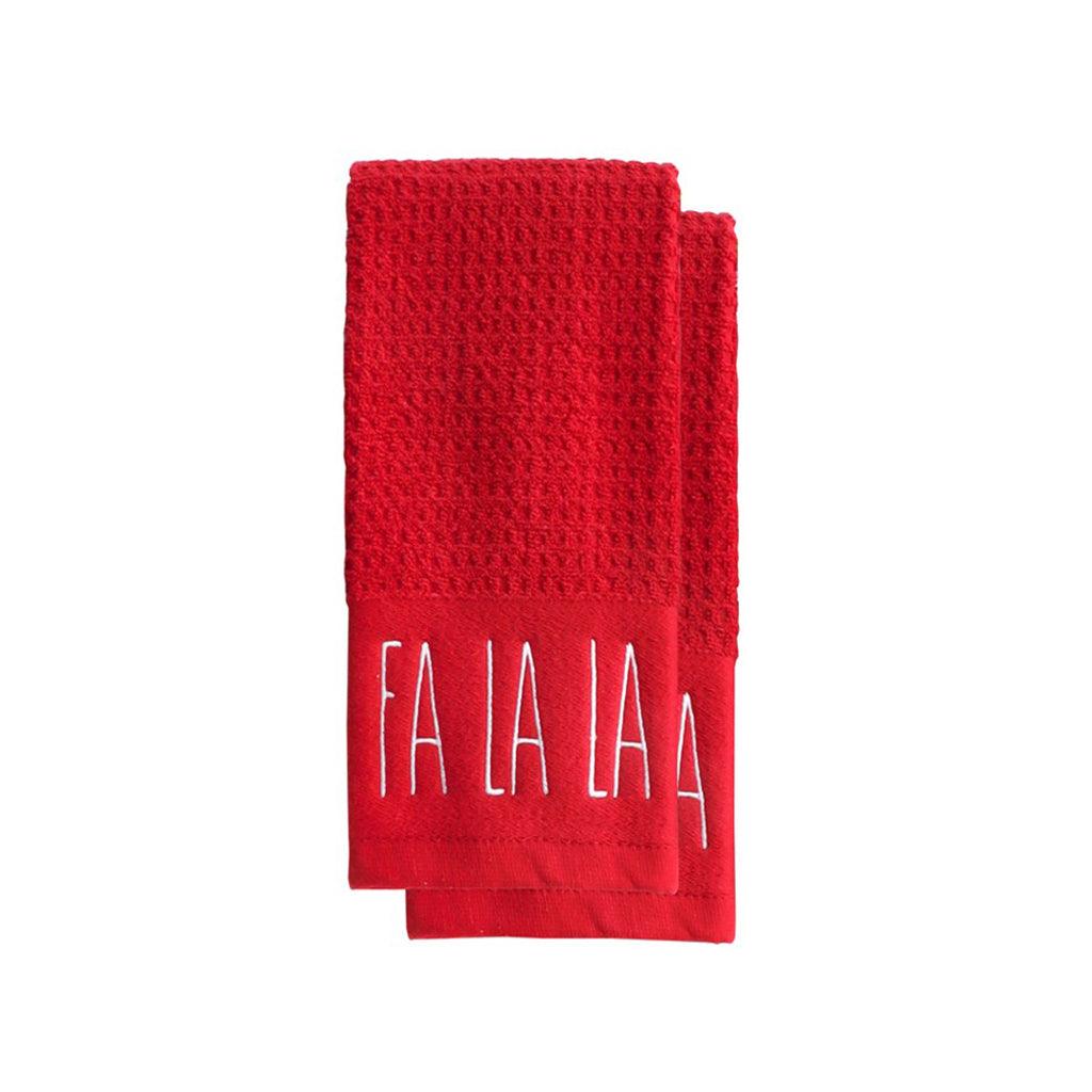 Fa La La Script Terry Towel Set of 2