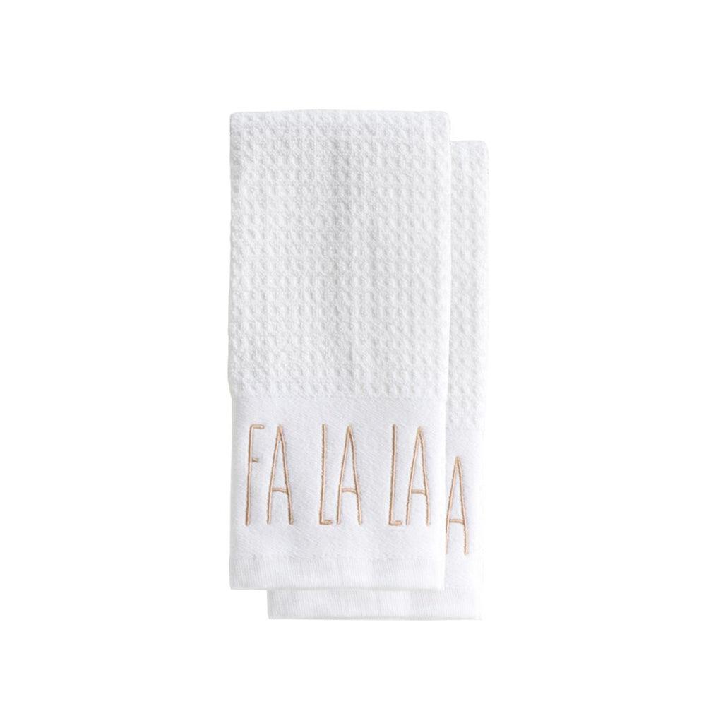 Fa La La Script Terry Towel Set of 2