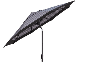 With an array of classic colours to choose from, this tilted octagon umbrella provides adjustable shade and a sturdy foundation to thoroughly enjoy your outdoor living space. With an aluminum frame, finished in a deep black colour, this piece was built to last year after year measuring 9 feet.   Please not that the base is sold separately. 