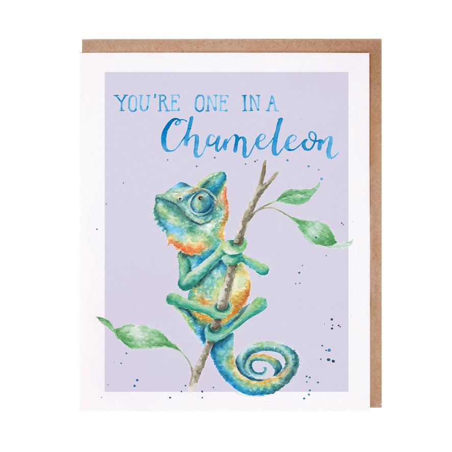 One In A Chameleon (Chameleon) Card 5 x 7in