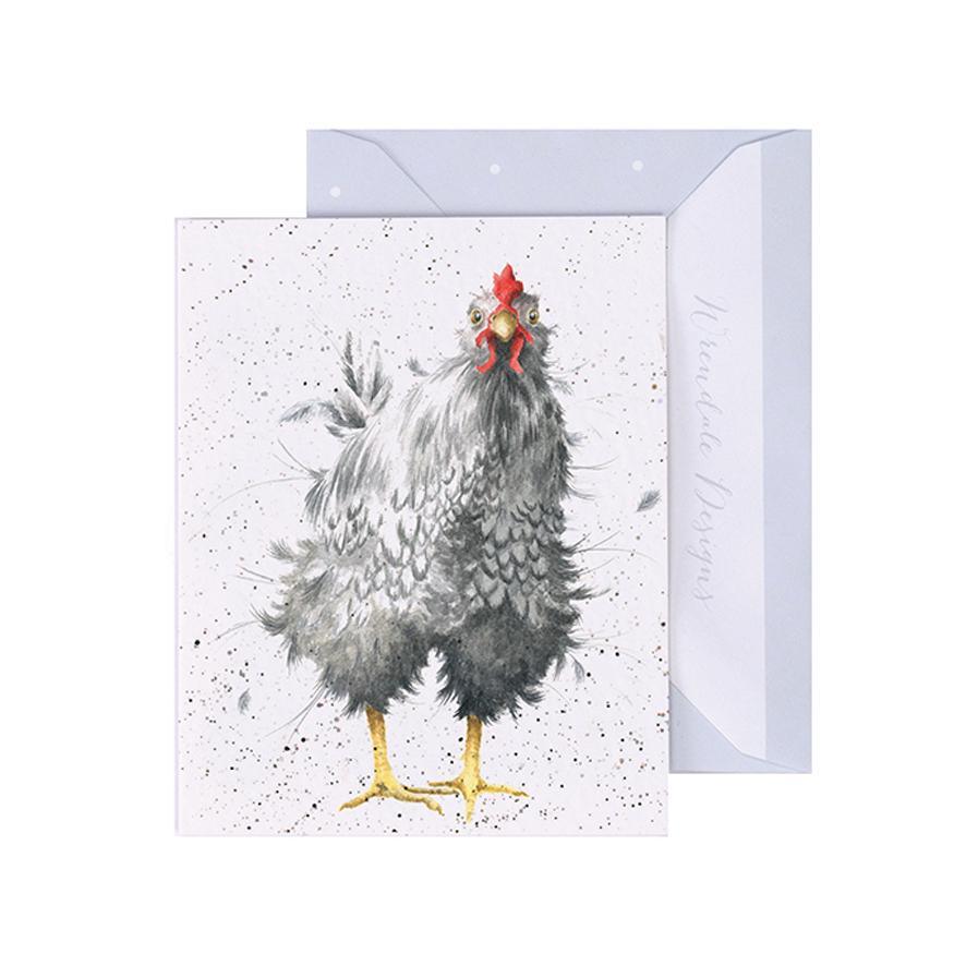 Curious Hen Card 2.8x3.5in